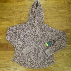 Tek Gear Hoodie Women’s Large Rose (Pink) Leopard Print Ultrasoft Fleece New